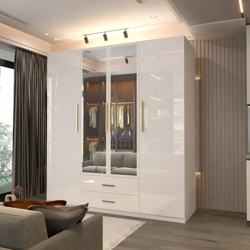 High gloss door - high, hinged